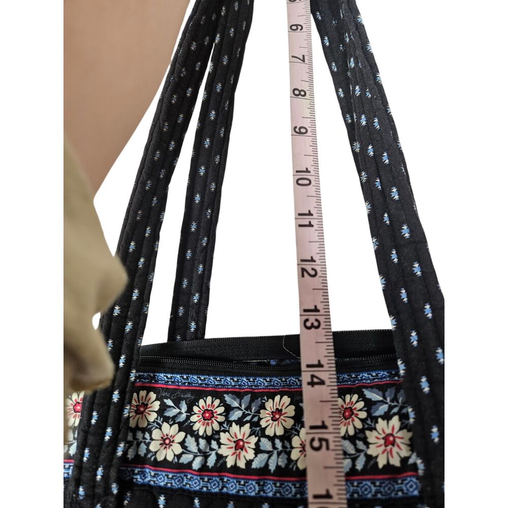 Vintage Y2K Vera Bradley Quilted Cotton Tote Bag Retired Alpine Black Floral - Picture 5 of 5
